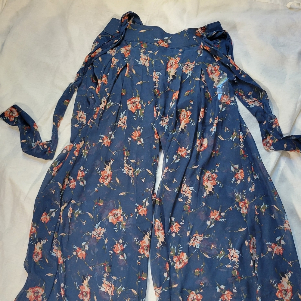 Abercrombie and Fitch Floral Flowy Sheer Pants